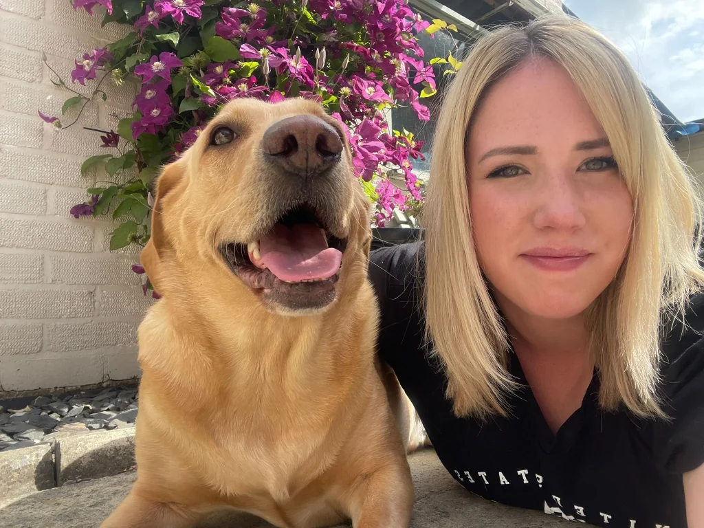 Leanne currie with her dog hamish